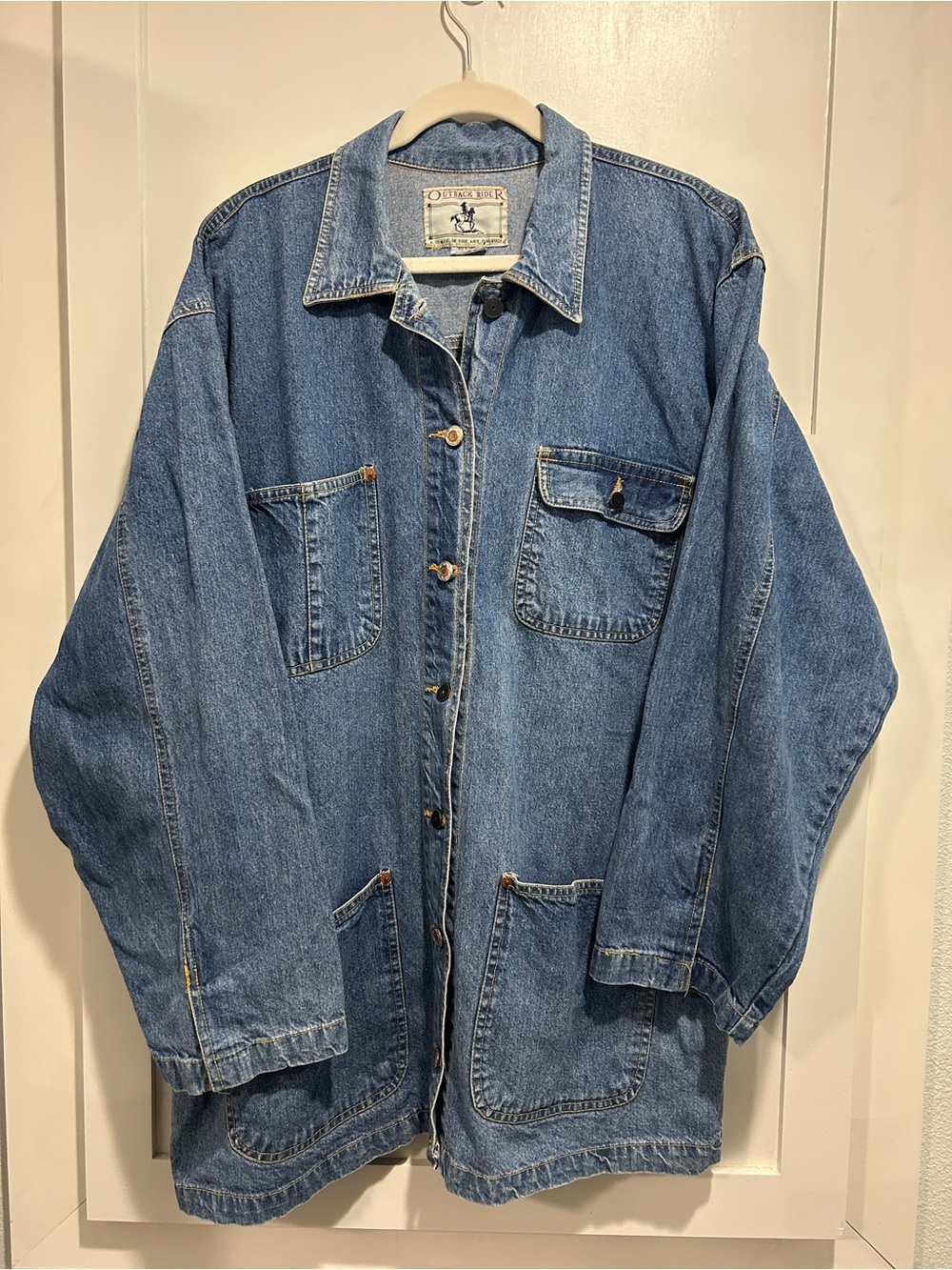 Vintage Outback Rider Denim Chore Coat Barn Jacket